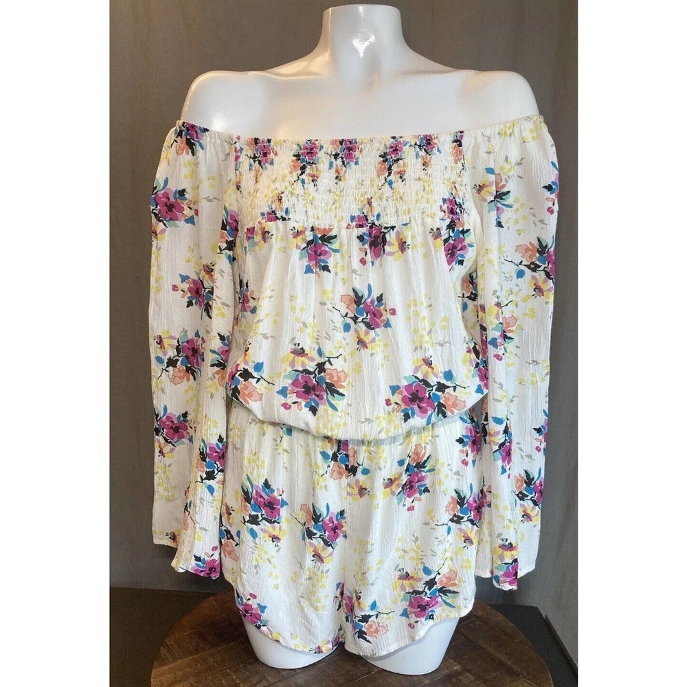 Ripcurl Romper Womans Size Small Floral Print Beach Coverup